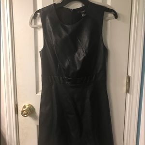 Faux leather black dress